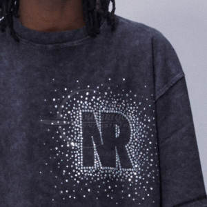 Camiseta de Algodón Personalizada con Pedrería para Hombre, MOQ Bajo, Camiseta con Pedrería Personalizada para Adultos - Product Image 2