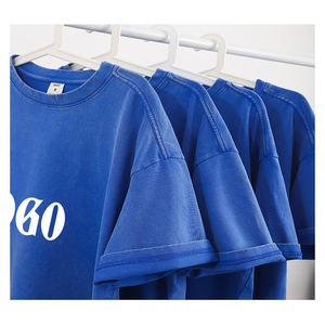 Camiseta personalizada de 100% algodón de talla grande para hombre, bordado de gran tamaño/Logotipo estampado Dtg, diseño personalizable en blanco lavado con ácido - Product Image 5
