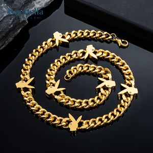 Venta caliente 14K Chapado en oro 925 Chapado en plata 8mm Moissanite Bunny Heads Cadena cubana para hombres - Product Image 3