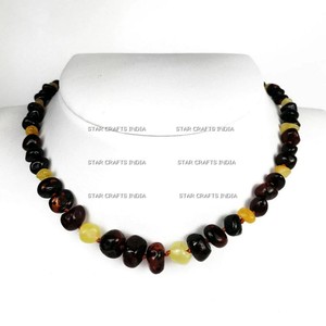 Collier de perles Rondell à facettes en pierre de résine naturelle ombragée au prix d'usine de gros provenant de fournisseurs de fabricants indiens SCI - Product Image 1