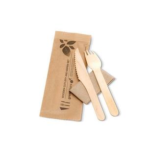 Ensembles de couverts jetables écologiques en bois de bouleau naturel avec un design minimaliste pour le camping de pique-nique et de restauration - Product Image 4