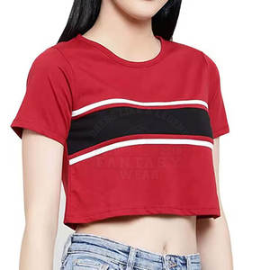 เสื้อครอปท็อปผู้หญิงยอดนิยม สไตล์โมเดิร์นสตรีท ผลิตในปากีสถาน คุณภาพเยี่ยม ขายดี - Product Image 3