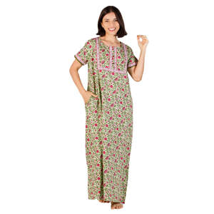 Chemise de nuit longue Evolve pour femme 100 % coton, super douce, décontractée, imprimée, pour dames - Product Image 3