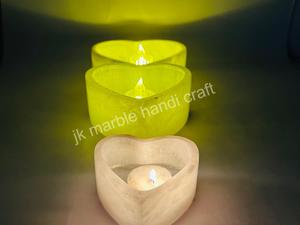 Heart Shape Pure Natural Alabaster White <b>Marble</b> Beautiful <b>Jars</b> for Home Decoration for Festival - Product Image 3