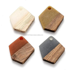 Colgante de madera de resina, collar con colgante de madera de resina BOHO hecho en India, collar mayorista - Product Image 6