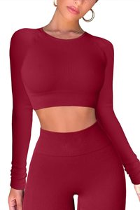 ชุดออกกำลังกายเลกกิ้งไร้รอยต่อแขนกุด2ชิ้นสำหรับฤดูหนาวชุดเล่นโยคะของผู้หญิงกำหนดแบรนด์ได้เอง - Product Image 5