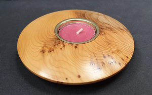DECOR N UTILITY CRAFT Yew Wood Handmade <b>Tea</b> <b>Light</b> Holder Pippy Yew with Choice of Red Pink or White <b>Tea</b> <b>Lights</b> for Christmas - Product Image 3