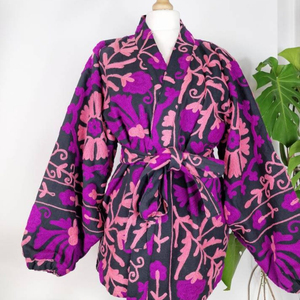 Suzani Chaqueta Larga Bordada A Mano Para Mujer Primavera Bohemio Boho Gypsy - Product Image 1