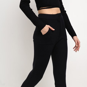 Joggers de fitness respirants pour femmes avec poches Logo personnalisé vente en gros pantalons de survêtement avant plat taille moyenne pour le yoga entraînement course à pied - Product Image 6