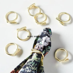 Vente en gros de nouveaux anneaux de serviette de forme ronde en métal faits à la main pour décoration de table accessoires de fête de mariage - Product Image 6