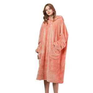 เสื้อฮู้ดผ้าเชอร์ปาขนฟูขนาดใหญ่พิเศษสำหรับผู้หญิง สวมใส่สบาย ผลิตตามสั่งจากโรงงาน พร้อมแขนเสื้อ - Product Image 5