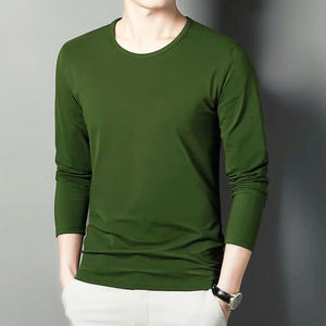 Manches longues décontracté Slim Fit hommes T-Shirt col rond frais généraux printemps automne nouveau Style couche de Base chemise intérieur porter haut vêtements - Product Image 1