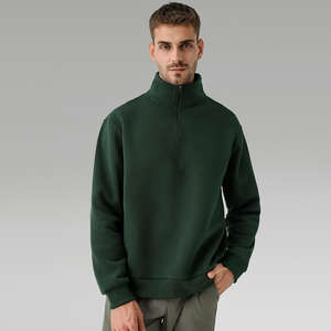 Venta al por mayor de los hombres de alta calidad de algodón personalizado 1/4 Zip media cremallera cuello pulóver cuarto de moda cuello redondo liso sudaderas - Product Image 6