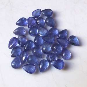 Cabochon en forme de poire en tanzanite bleue naturelle coupe 3x5mm pierre précieuse en vrac pour bijoux - Product Image 2