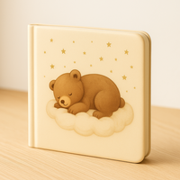 LABON Netter Bär Schlafen PU Leder Notizbuch Quadrat Cartoon Traum journal Kinder Benutzer definierte OEM Memory Diary Geschenk