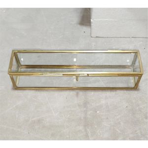 Caja de Exhibición de Vidrio y Latón Hecha a Mano, Exhibidor de Pergaminos de Vidrio de Lujo al por Mayor y Estuche de Almacenamiento para Certificados, Organizador de Joyas de Tamaño Personalizado - Product Image 1