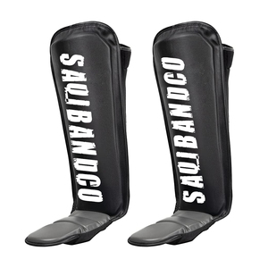 حبل تربيتي أسود ذو حلزومات للحماية من الصدمات وهو أفضل تصميم لحماية الصدر في ملاكمة الكيك بوكسينج ومواي تاي وهاي تشان وحامي للقدم - Product Image 1