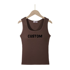 Venta al por mayor de camisetas sin mangas de las mujeres personalizadas de algodón Casual Tops de verano para damas OEM/ODM Fábrica de tallas grandes disponibles - Product Image 4
