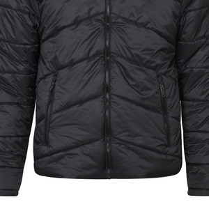 Personnalisable noir solide tissé toile fermeture à glissière hiver extérieur à capuche doudoune respirant et coupe-vent confortable - Product Image 3