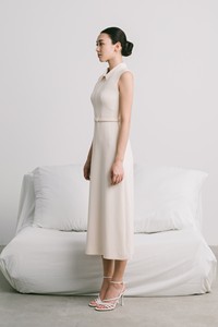 Tissu écologique doux robes décontractées formelles Design SOPHIA robe midi 60% triacétate 40% polyester meilleures ventes robes pour femmes - Product Image 3