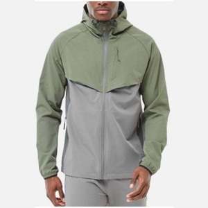 Men's Waterproof Breathable Eco-Friendly <b>Patchwork</b> Windproof Hooded Collar 100% Polyester Zipper Closure <b>Jacket</b> - Product Image 3