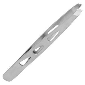 Pince à sourcils incurvée en acier inoxydable de nouveau style avec trous de gouttelettes dans la finition miroir OEM ODM LA ELAHI noir A + Grade - Product Image 1