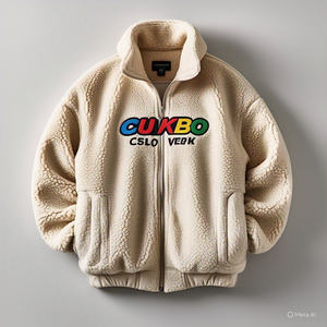 Veste polaire Sherpa avec logo personnalisé de haute qualité pour hommes nouveau design à col montant style baggy pour l'hiver prix de gros - Product Image 4