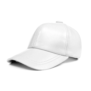 Gorra de béisbol deportiva de cuero blanco unisex, sombrero bordado personalizado, estilo OEM 2024 - Product Image 3