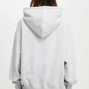 Dernier modèle de sweat à capuche oversize pour femme en 100% coton, confortable et élégant, avec lavage à l'acide, badge brodé sur le devant, streetwear, tissu en molleton - Product Image 6