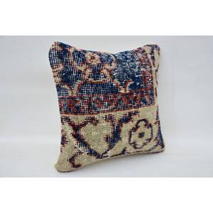 Bohemio Vintage 12x12 pulgadas Beige lana almohada tejida Kantha Patchwork bordado cojín liso decorativo uso del suelo - Product Image 2