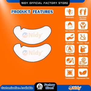 แผ่นมาส์กใต้ตาแบบใช้แล้วทิ้ง NIDY DIY |   แผ่นใยสปันเลซวิสโคสย่อยสลายได้ทางชีวภาพสำหรับเซรั่ม น้ำมัน โทนเนอร์ และผลิตภัณฑ์บำรุงผิว - Product Image 2