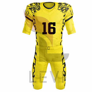 Ensemble d'uniformes de maillot de football américain de qualité supérieure avec col en V tissu double couche Logo personnalisé vêtements de sport respirants pour hommes - Product Image 1