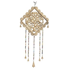 Carillons éoliens en cuivre antique Arbre de vie pour la décoration extérieure de la maison Perles multicolores Cloches suspendues en métal Carillons éoliens - Product Image 6