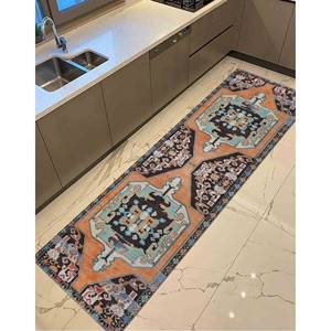 Alfombra Anatólica Naranja: Estilo Turco Vintage, Alfombra Antideslizante, Alfombra Suave No Tejida - Product Image 2