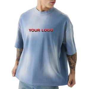 Camisetas de Hombre de Alta Calidad, Estilo Urbano, Corte Holgado, Efecto Deslavado, Hombros Caídos, Ligeras, con Logotipo Personalizado - Product Image 1