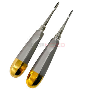 Ensemble de 2 élévateurs à dents supérieurs et inférieurs Proximateur dentaire élévateur droit 3mm et 4mm Instruments médicaux dentaires en acier inoxydable - Product Image 1