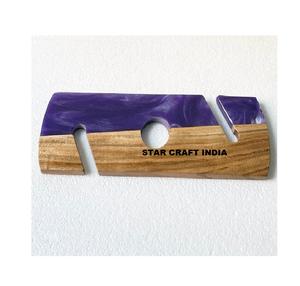 Planche à découper ronde de style nature moderne Planche à découper écologique en bois de noyer et en résine fabriquée au Vietnam - Product Image 5