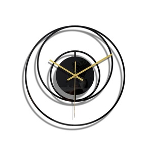Nueva tendencia Reloj de pared de metal para decoración del hogar Color negro Sala de estar Dormitorio y decoración de oficina Reloj de pared - Product Image 5