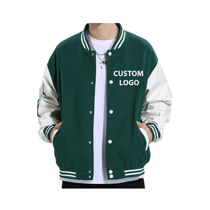 Chaqueta Letterman Varsity de alta calidad para hombre 100% cuerpo de lana mangas de cuero genuino ropa de invierno chaquetas Varsity con hombros caídos - Product Image 3