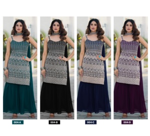 Costumes Sharara élégants de qualité supérieure avec miroir et travail Zari idéaux pour les mariages, les réceptions et les fêtes à un prix abordable - Product Image 3