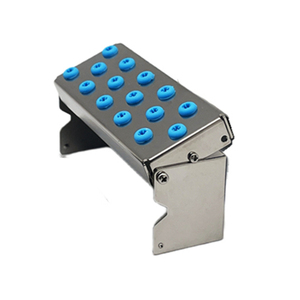 Boîte de stérilisation de fraises à 15 trous en acier inoxydable avec bloc de fraises dentaires à anneau en silicone - Product Image 1