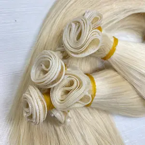 Натуральные Прямые вьетнамские человеческие волосы для наращивания от доноров, оптовая продажа пучков, гениальный уток