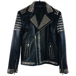 Blousons en cuir punk pour hommes, en toile respirante, pour l'hiver, vente en gros à prix réduit, personnalisables avec logo frontal, style vintage - Product Image 1