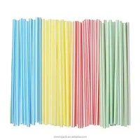Pailles en plastique jetables, flexibles, longues, colorées, rayées, pliables, en PP, personnalisables