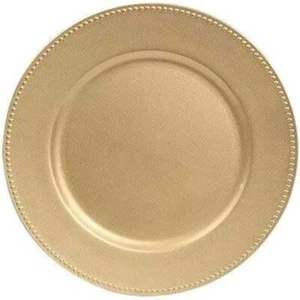 Assiettes de service rondes en métal doré de luxe, 13 pouces, bord en corde, décoratives, pour la décoration de table de mariage et d'événements - Product Image 3