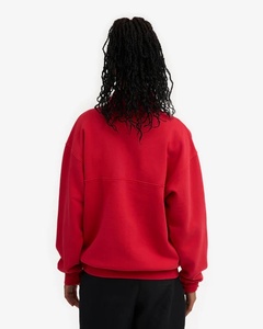 Mesdames CVC Sweatshirt polaire à manches longues et fermeture éclair Logo personnalisé Rouge écarlate Automne Meilleure qualité Export Bangladesh - Product Image 4