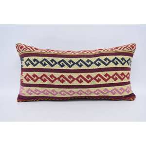 Oreiller en laine de luxe rouge 12x24 pouces oreiller d'accent géométrique ethnique tissé motif carré moelleux Vintage pour literie décor de noël - Product Image 5