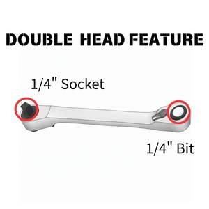 Poignée à cliquet courte 60T 72T à double tête 115 mmL, qualité industrielle DIY, OEM ODM, fabriqué à Taïwan - Product Image 3