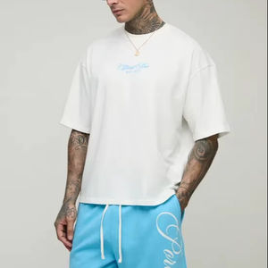 เสื้อยืดสตรีทไซส์ใหญ่พิเศษสำหรับผู้ชาย2025 240GSM ผ้าฝ้าย100% พรีเมี่ยม - Product Image 1