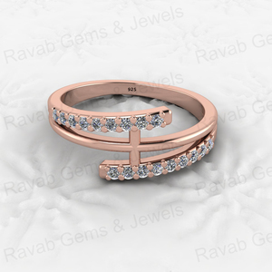 18K Gold Vermeil Multi Eternity 925 Sterling Silver <b>Ring</b> CZ Prong Setting Classic Engagement Band Fine Jewelry Women - Product Image 2
